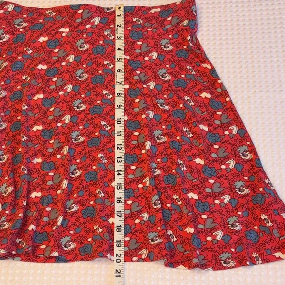 Boden Size 8 Red-Pink Blue Gray White Floral A-Line Mini Knee Length Skirt - Picture 9 of 10